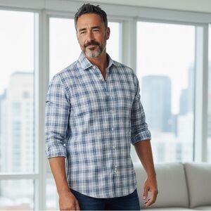 Thomas Pink‎ Jermyn Street London French Cuff 18 Windowpane Houndstooth L Slim